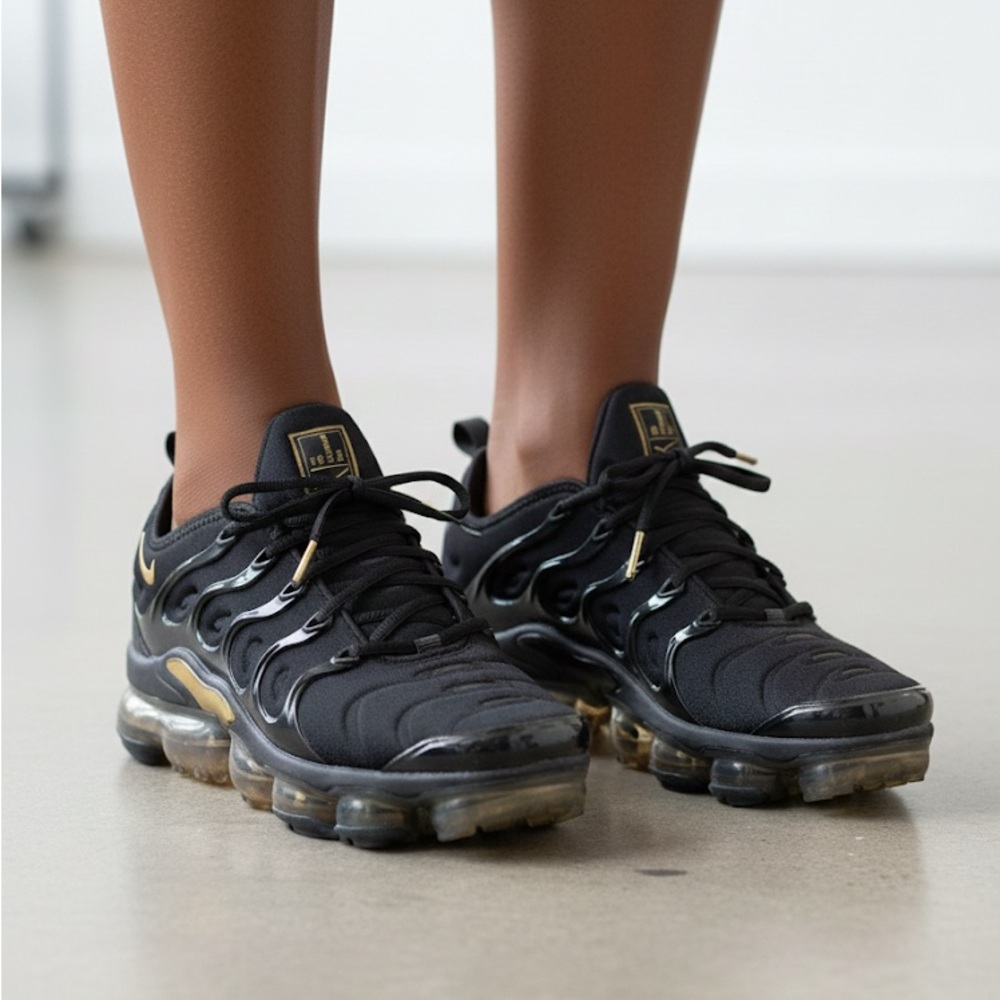 Nike Air Vapormax Black and Gold Women's Sneakers